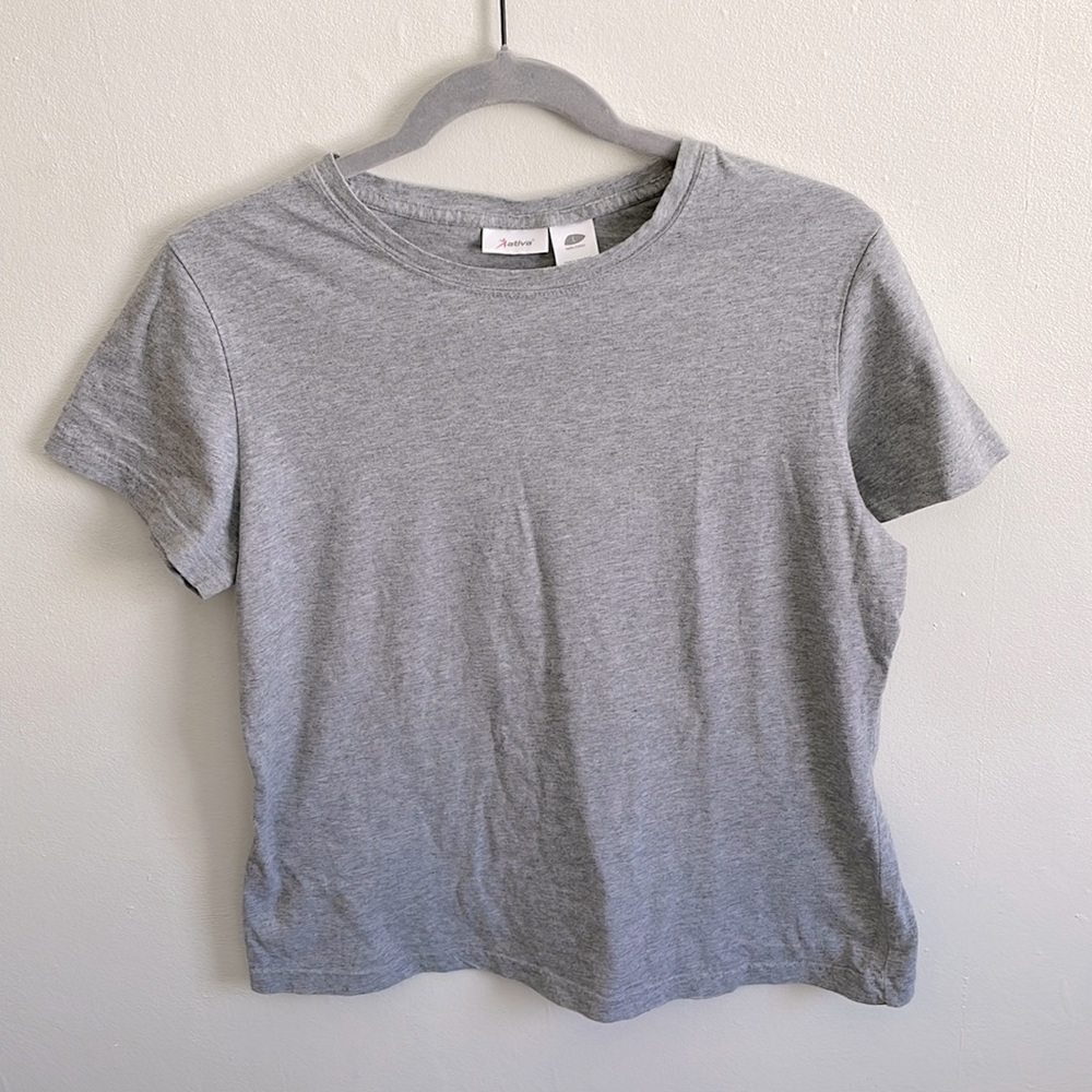 Ativa Grey Cotton Short Sleeved Active Top